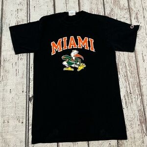 University of Miami Hurricanes Champion NCAA Sports College Tee Tshirt